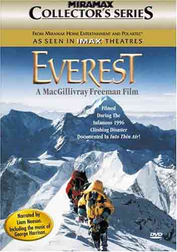 
Jamling Tenzing Norgay and Araceli Segarra at 8400m on the Southeast Ridge of Mount Everest with Makalu behind - IMAX Everest DVD cover
